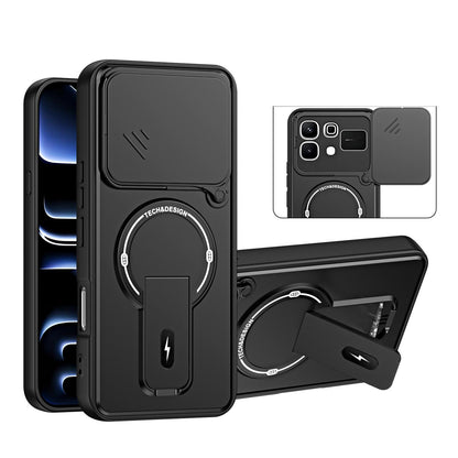 For Infinix Note 60 / Note 60 Pro Sliding Camshield Holder Magnetic Phone Case - Black - EDA009987303B