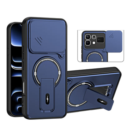 For Infinix Note 60 / Note 60 Pro Sliding Camshield Holder Magnetic Phone Case - Blue - EDA009987303D