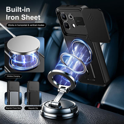 For Infinix Note 60 / Note 60 Pro Sliding Camshield Holder Magnetic Phone Case - Blue - EDA009987303D