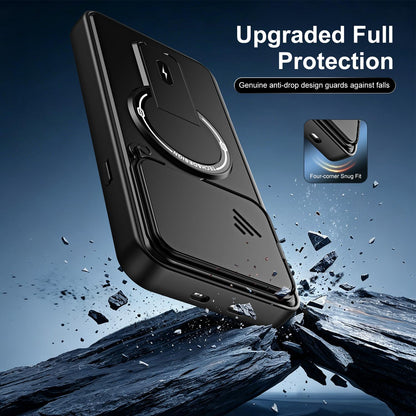 For Infinix Note 60 / Note 60 Pro Sliding Camshield Holder Magnetic Phone Case - Blue - EDA009987303D