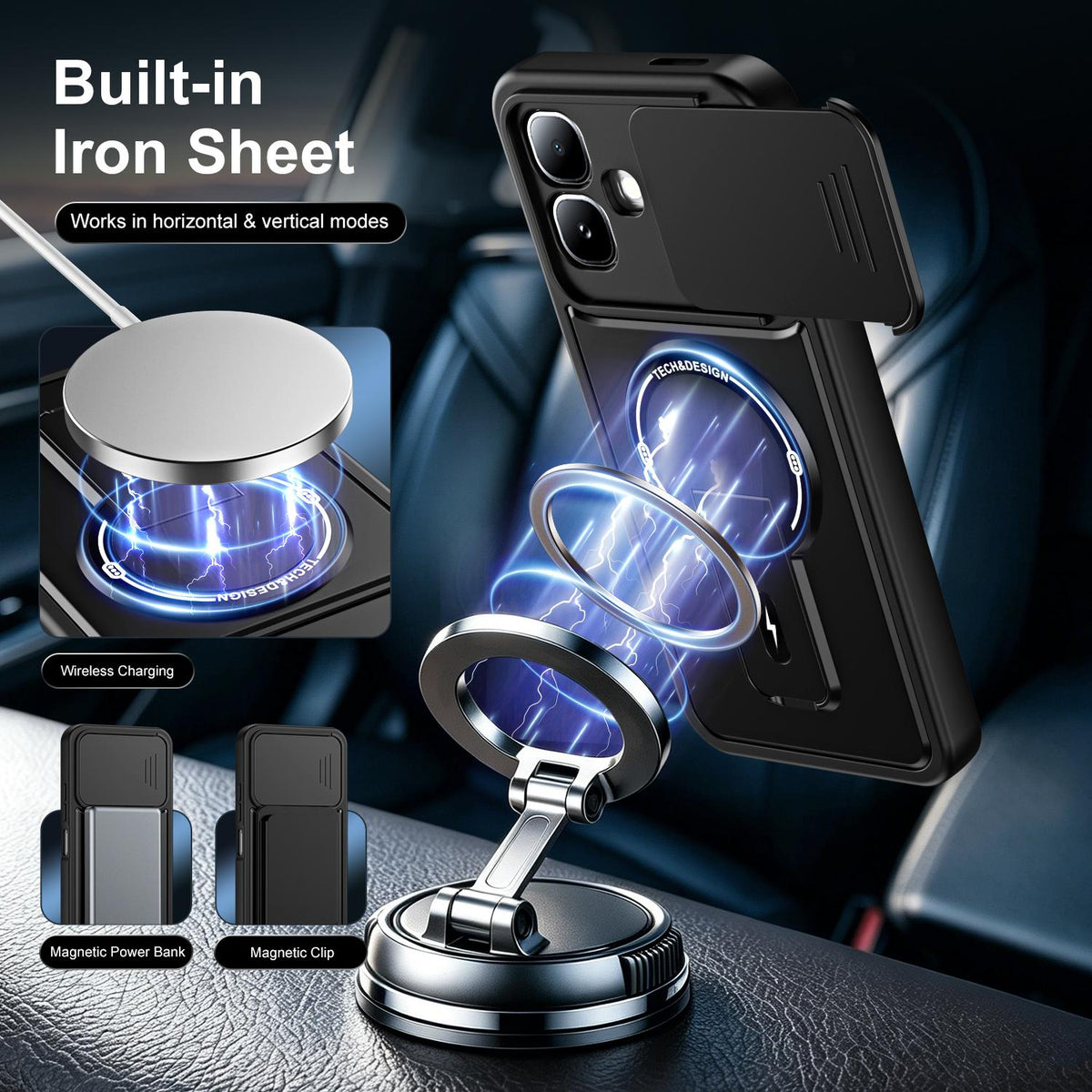 For Infinix Smart 20 4G Sliding Camshield Holder Magnetic Phone Case - Blue - EDA009987304D