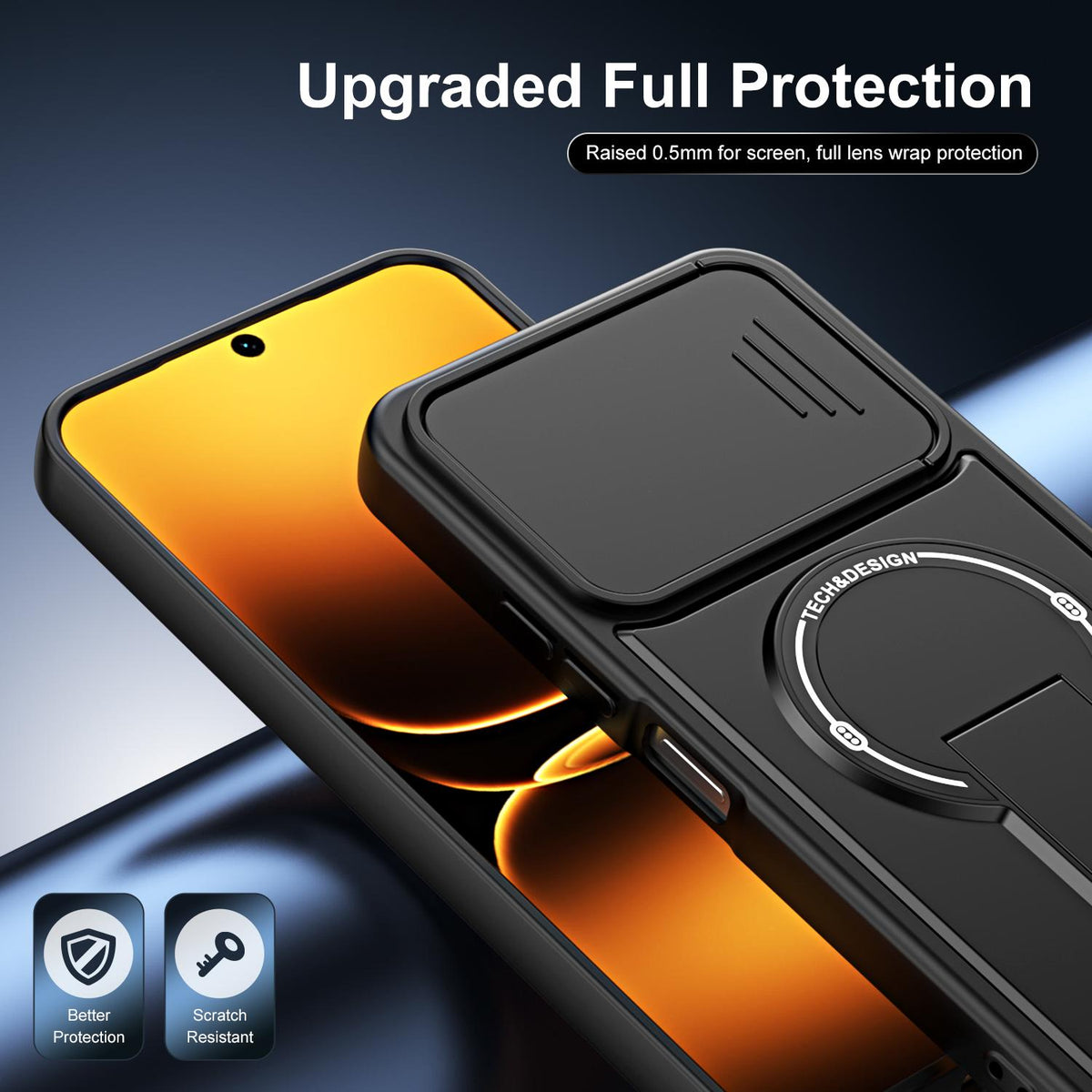 For Infinix Smart 20 4G Sliding Camshield Holder Magnetic Phone Case - Blue - EDA009987304D