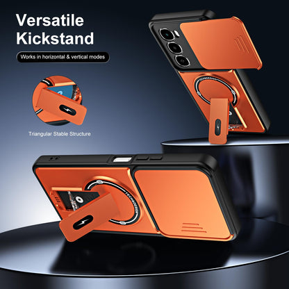 For itel City 100 Sliding Camshield Holder Magnetic Phone Case - Red - EDA009987402C