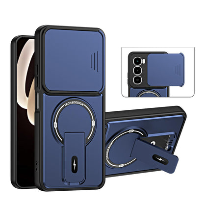 For itel City 100 Sliding Camshield Holder Magnetic Phone Case - Blue - EDA009987402D
