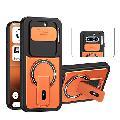 For Nothing Phone 4a Sliding Camshield Holder Magnetic Phone Case - Orange - EDA009987501A
