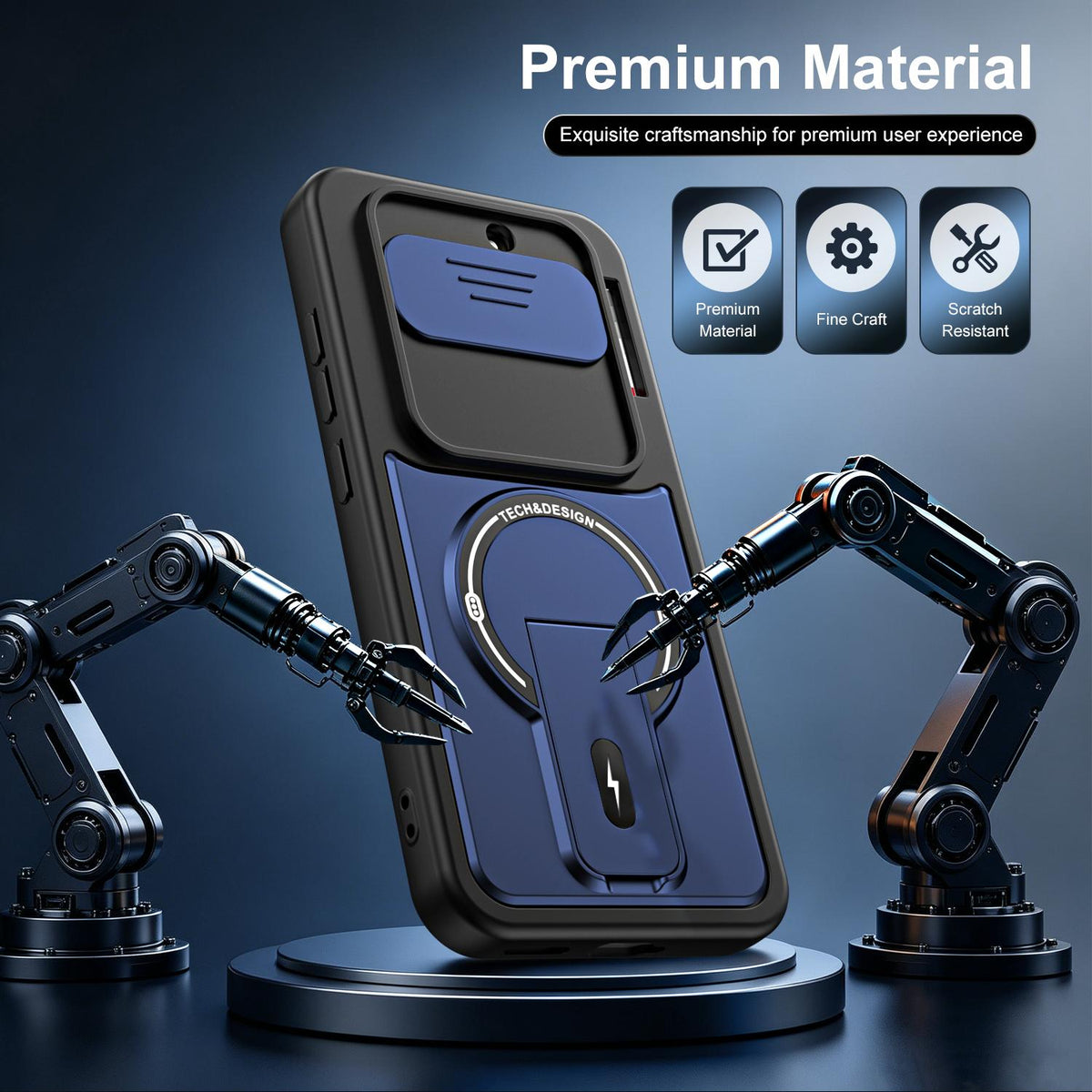 For Nothing Phone 4a Sliding Camshield Holder Magnetic Phone Case - Orange - EDA009987501A