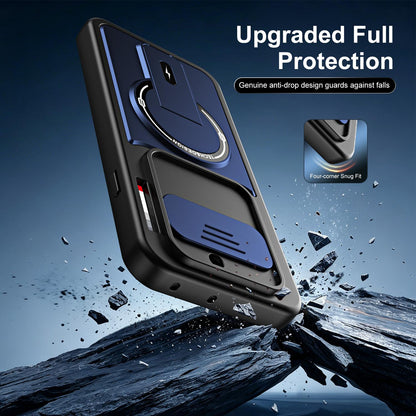 For Nothing Phone 4a Sliding Camshield Holder Magnetic Phone Case - Black - EDA009987501B