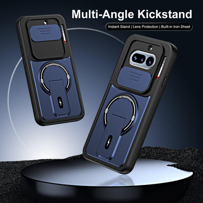 For Nothing Phone 4a Sliding Camshield Holder Magnetic Phone Case - Red - EDA009987501C