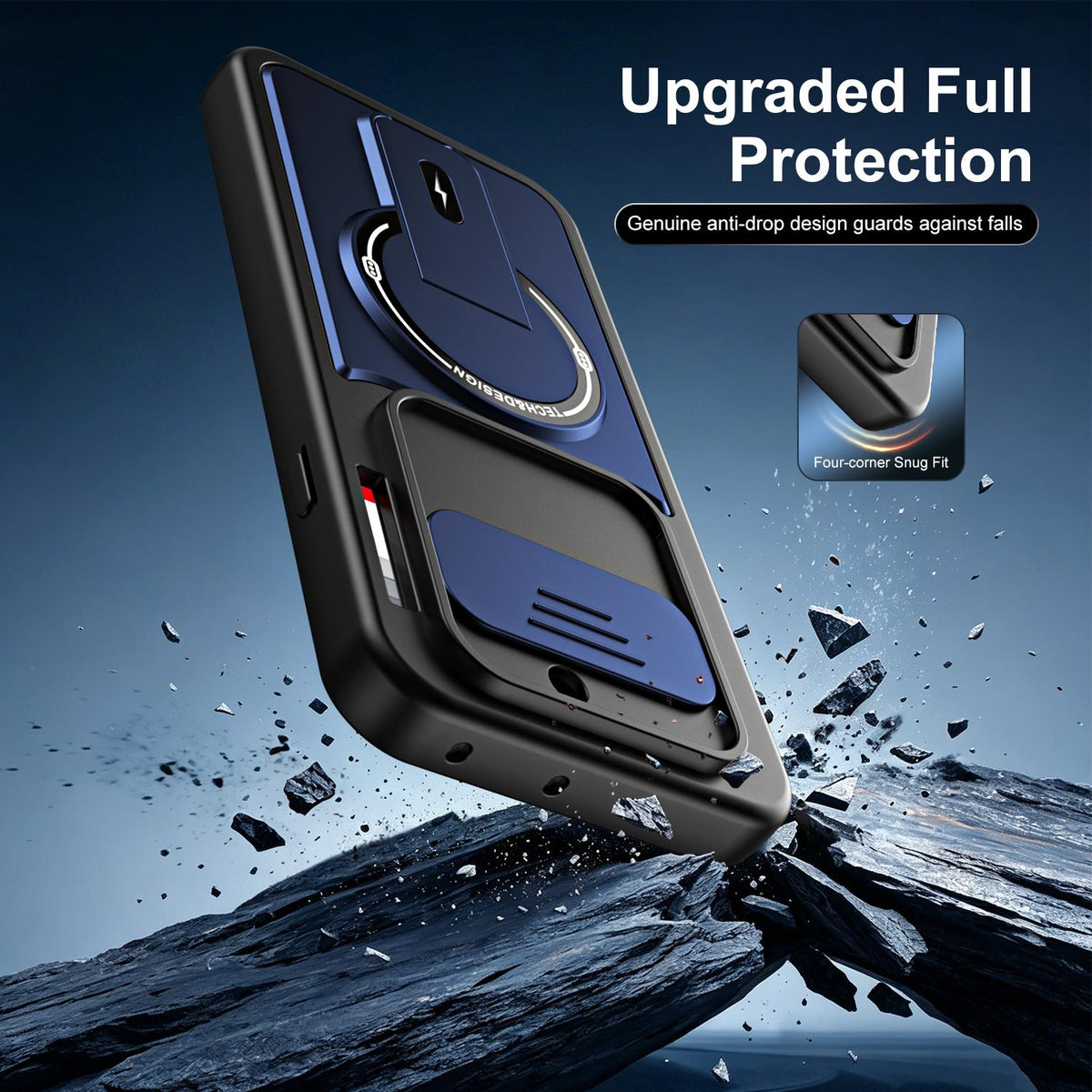 For Nothing Phone 4a Sliding Camshield Holder Magnetic Phone Case - Red - EDA009987501C