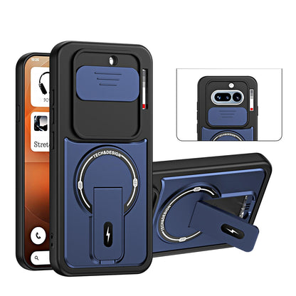 For Nothing Phone 4a Sliding Camshield Holder Magnetic Phone Case - Blue - EDA009987501D