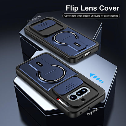 For Nothing Phone 4a Sliding Camshield Holder Magnetic Phone Case - Blue - EDA009987501D