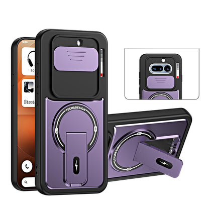 For Nothing Phone 4a Sliding Camshield Holder Magnetic Phone Case - Purple - EDA009987501E