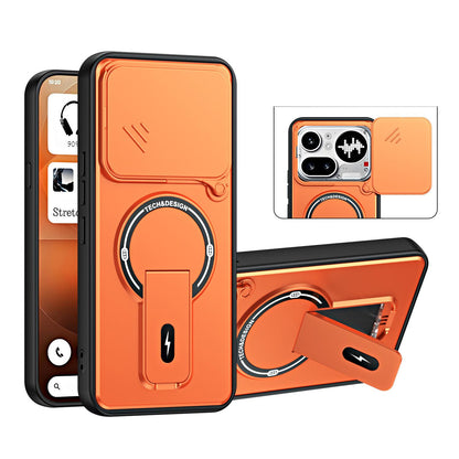 For Nothing Phone 4a Pro Sliding Camshield Holder Magnetic Phone Case - Orange - EDA009987502A