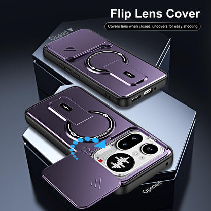 For Nothing Phone 4a Pro Sliding Camshield Holder Magnetic Phone Case - Orange - EDA009987502A
