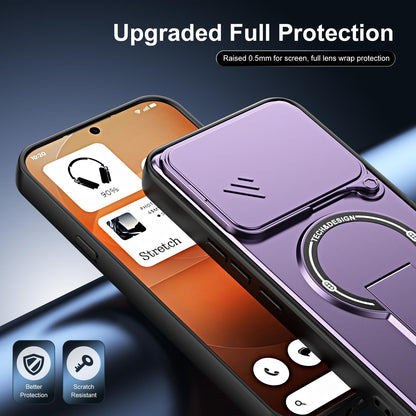 For Nothing Phone 4a Pro Sliding Camshield Holder Magnetic Phone Case - Orange - EDA009987502A