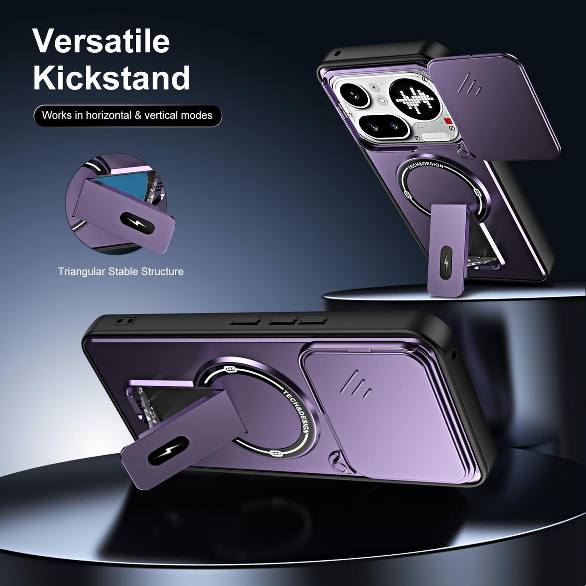 For Nothing Phone 4a Pro Sliding Camshield Holder Magnetic Phone Case - Red - EDA009987502C