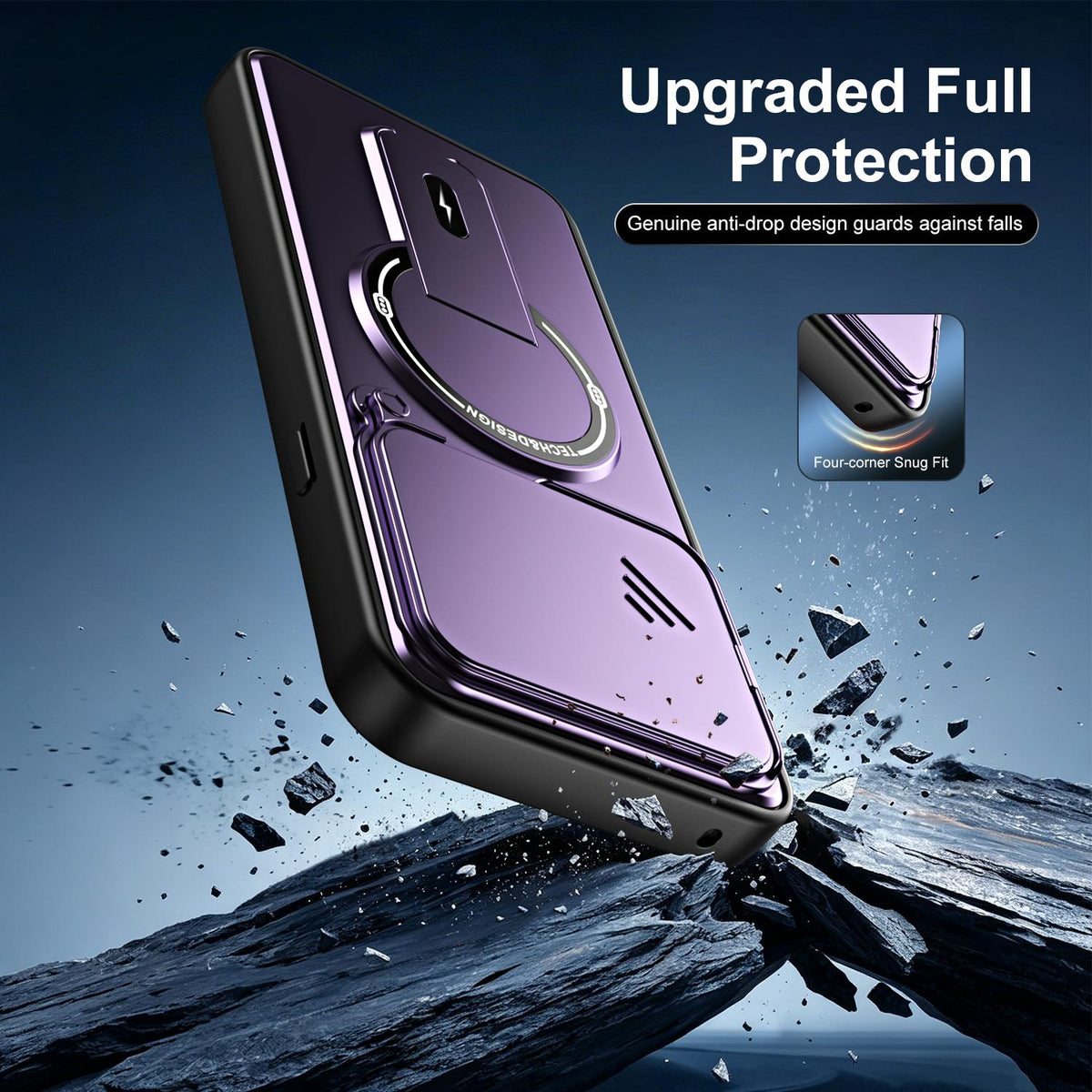 For Nothing Phone 4a Pro Sliding Camshield Holder Magnetic Phone Case - Red - EDA009987502C