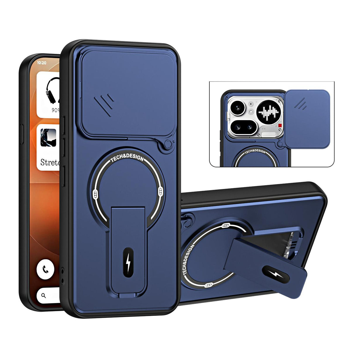 For Nothing Phone 4a Pro Sliding Camshield Holder Magnetic Phone Case - Blue - EDA009987502D