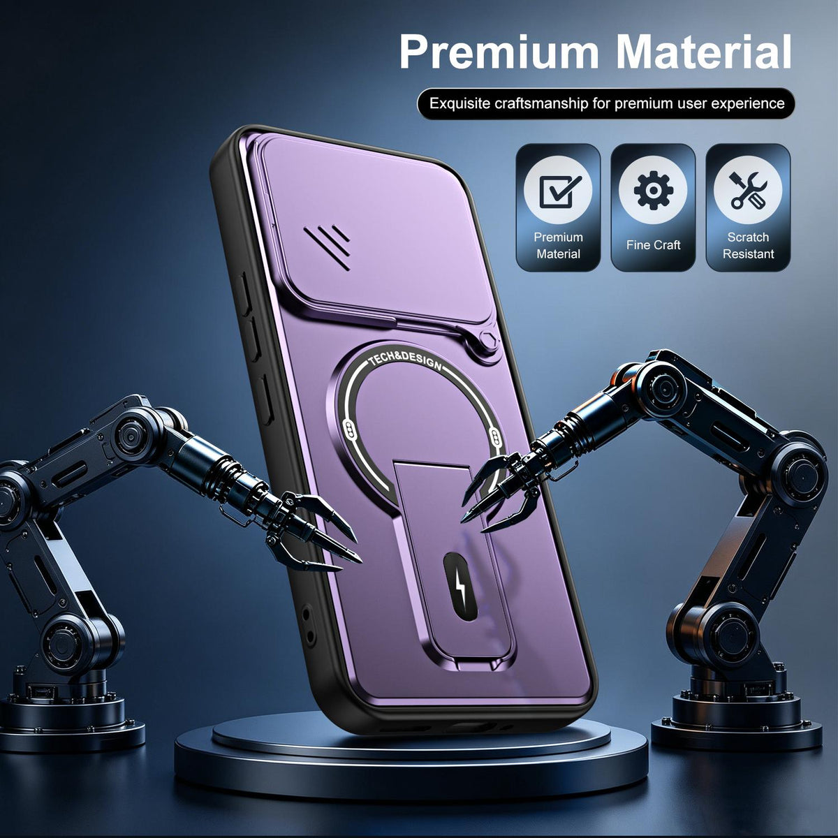 For Nothing Phone 4a Pro Sliding Camshield Holder Magnetic Phone Case - Blue - EDA009987502D