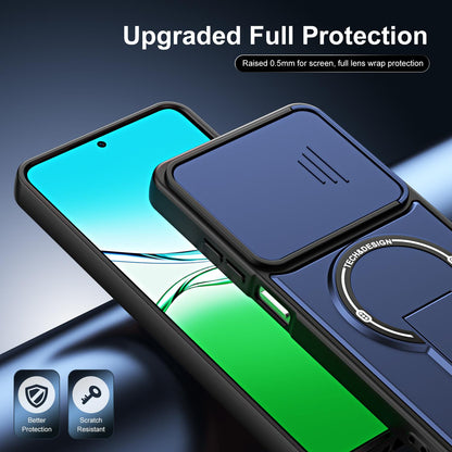For OPPO A5 5G Global Sliding Camshield Holder Magnetic Phone Case - Red - EDA009987601C
