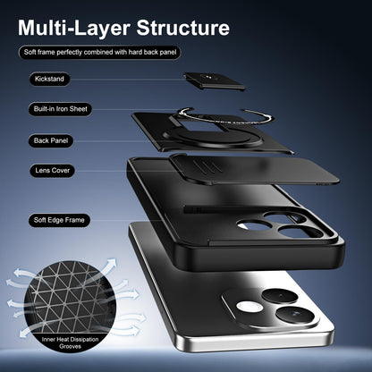For OPPO A5 Pro 5G Global Sliding Camshield Holder Magnetic Phone Case - Purple - EDA009987602E