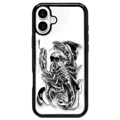 For iPhone 17 Epoxy Resin Diffusion Scorpion Acrylic Phone Case - Light Ink - EDA009987703A
