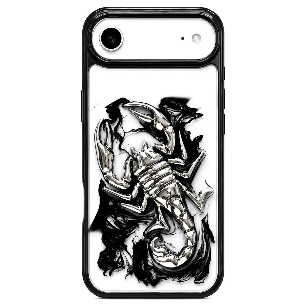 For iPhone Air Epoxy Resin Diffusion Scorpion Acrylic Phone Case - Dark Ink - EDA009987704B
