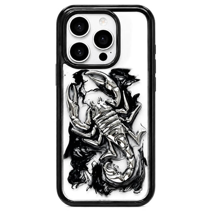 For iPhone 15 Pro Max Epoxy Resin Diffusion Scorpion Acrylic Phone Case - Dark Ink - EDA009987709B