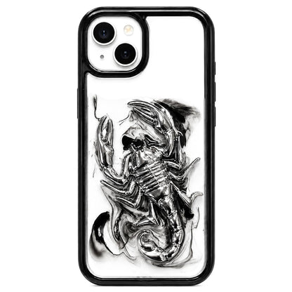 For iPhone 14 Epoxy Resin Diffusion Scorpion Acrylic Phone Case - Light Ink - EDA009987716A
