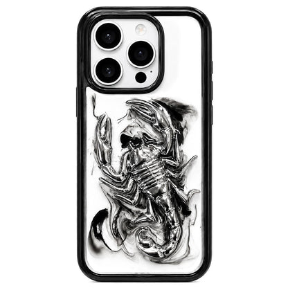 For iPhone 12 Pro Max Epoxy Resin Diffusion Scorpion Acrylic Phone Case - Light Ink - EDA009987720A