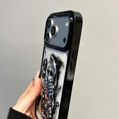 For iPhone 13 Pro Epoxy Resin Diffusion Scorpion Acrylic Phone Case - Light Ink - EDA009987718A