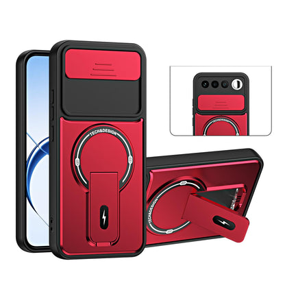For Realme 16 5G Sliding Camshield Holder Magnetic Phone Case(Red)