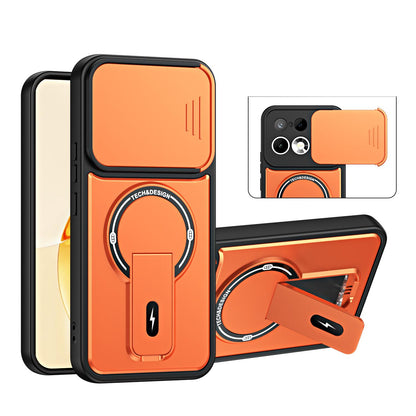 For Realme 16 Pro 5G Sliding Camshield Holder Magnetic Phone Case(Orange)