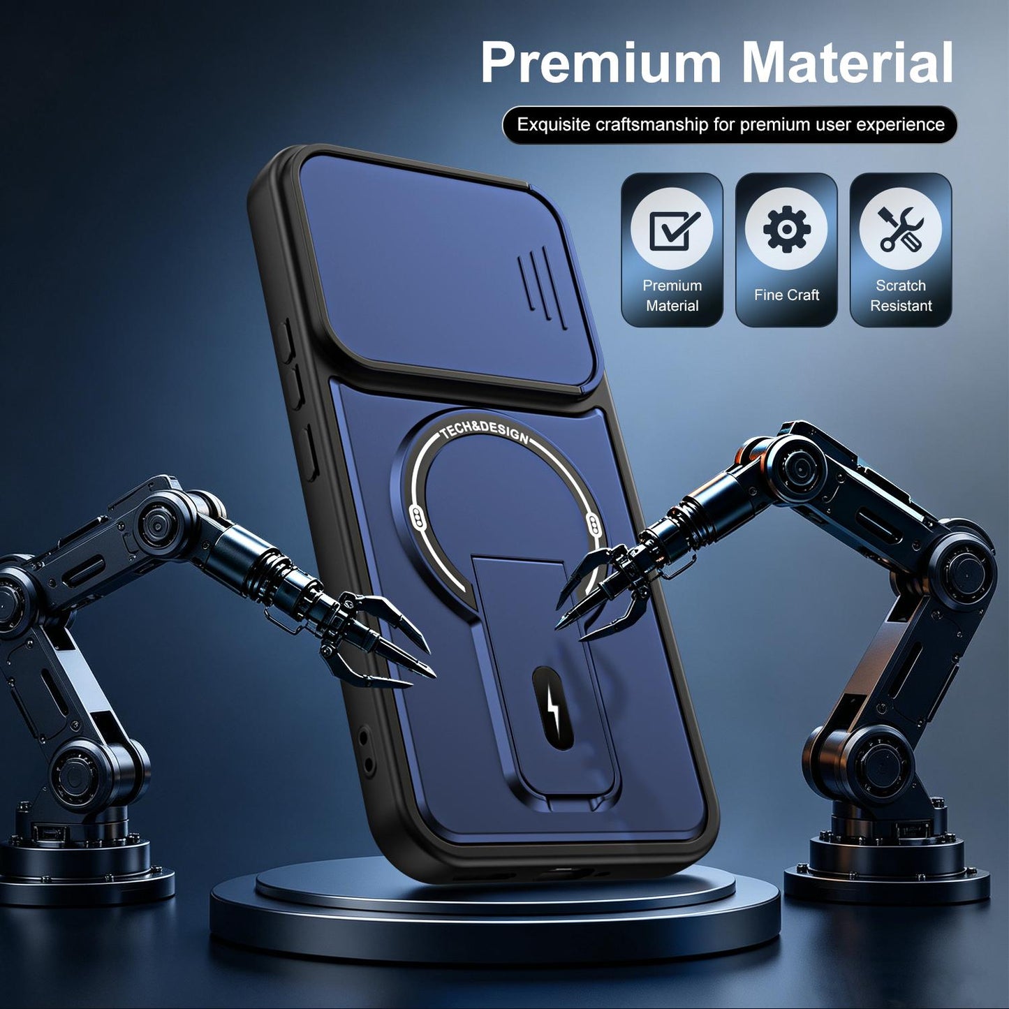 For Realme 16 Pro 5G Sliding Camshield Holder Magnetic Phone Case(Black)