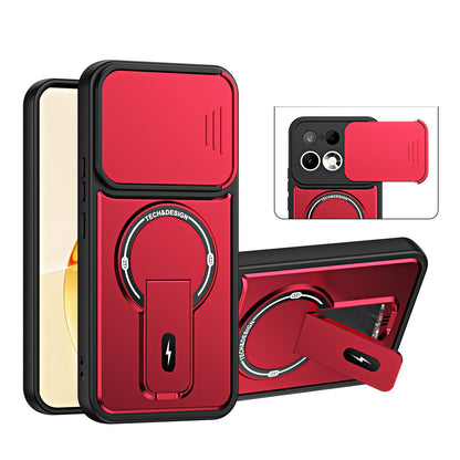 For Realme 16 Pro 5G Sliding Camshield Holder Magnetic Phone Case(Red)