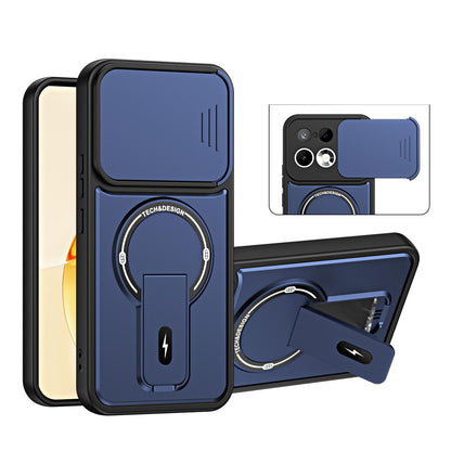 For Realme 16 Pro 5G Sliding Camshield Holder Magnetic Phone Case(Blue)