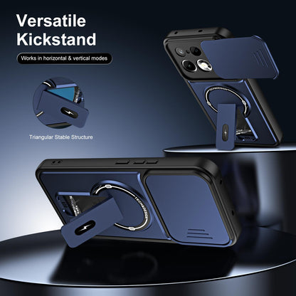 For Realme 16 Pro 5G Sliding Camshield Holder Magnetic Phone Case(Blue)