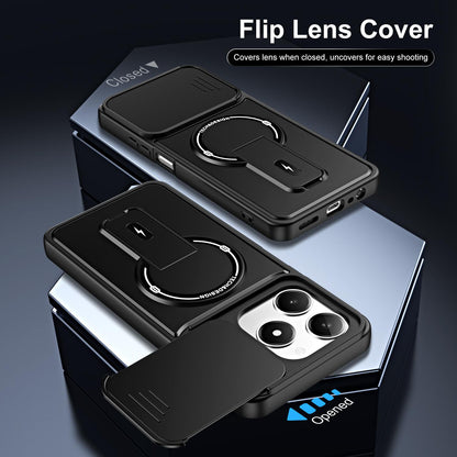 For Realme C61 / C63 4G / Note 60 India Sliding Camshield Holder Magnetic Phone Case(Blue)