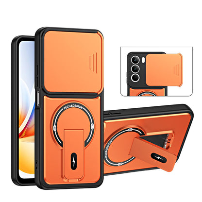 For Realme C71 4G / P3 Lite 4G Sliding Camshield Holder Magnetic Phone Case(Orange)