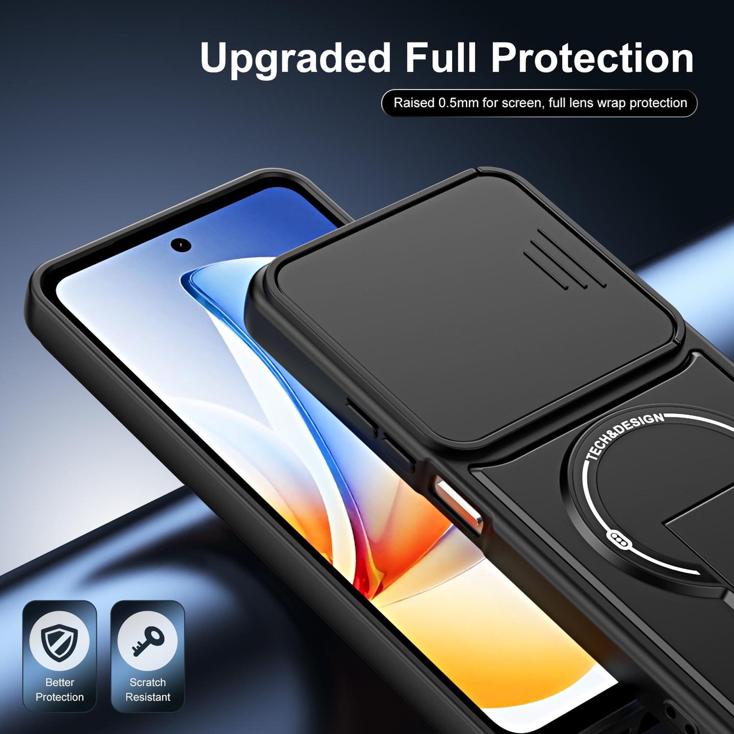 For Realme C71 4G / P3 Lite 4G Sliding Camshield Holder Magnetic Phone Case(Red)