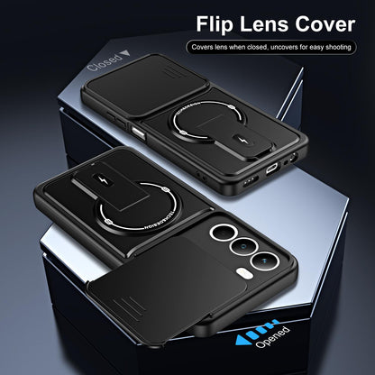 For Realme C71 4G / P3 Lite 4G Sliding Camshield Holder Magnetic Phone Case(Blue)