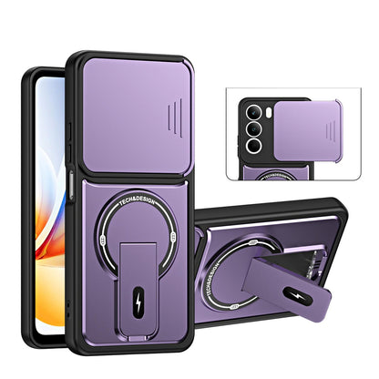 For Realme C71 4G / P3 Lite 4G Sliding Camshield Holder Magnetic Phone Case(Purple)