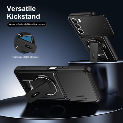 For Realme C71 4G / P3 Lite 4G Sliding Camshield Holder Magnetic Phone Case(Purple)