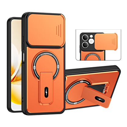 For Realme C71 4G India / Note 70 Sliding Camshield Holder Magnetic Phone Case(Orange)