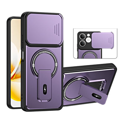 For Realme C71 4G India / Note 70 Sliding Camshield Holder Magnetic Phone Case(Purple)
