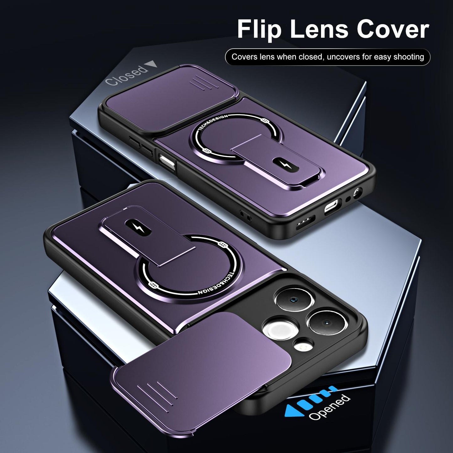 For Realme C71 4G India / Note 70 Sliding Camshield Holder Magnetic Phone Case(Purple)
