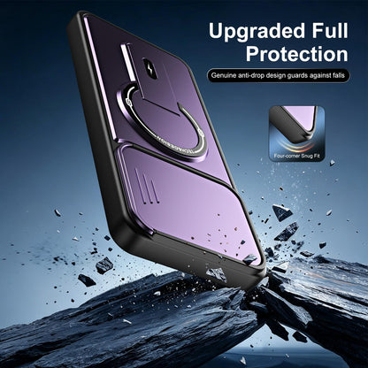 For Realme C71 4G India / Note 70 Sliding Camshield Holder Magnetic Phone Case(Purple)