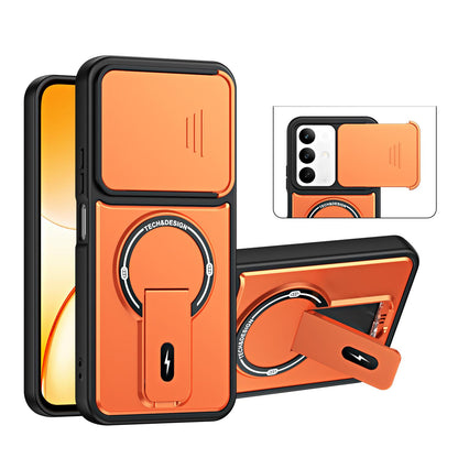 For Realme C85 / C83 5G / 15x India Sliding Camshield Holder Magnetic Phone Case(Orange)