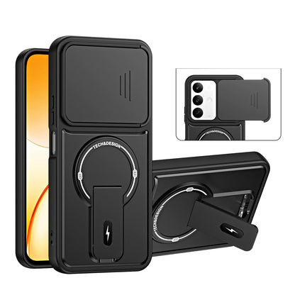 For Realme C85 / C83 5G / 15x India Sliding Camshield Holder Magnetic Phone Case(Black)