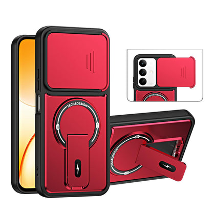For Realme C85 / C83 5G / 15x India Sliding Camshield Holder Magnetic Phone Case(Red)